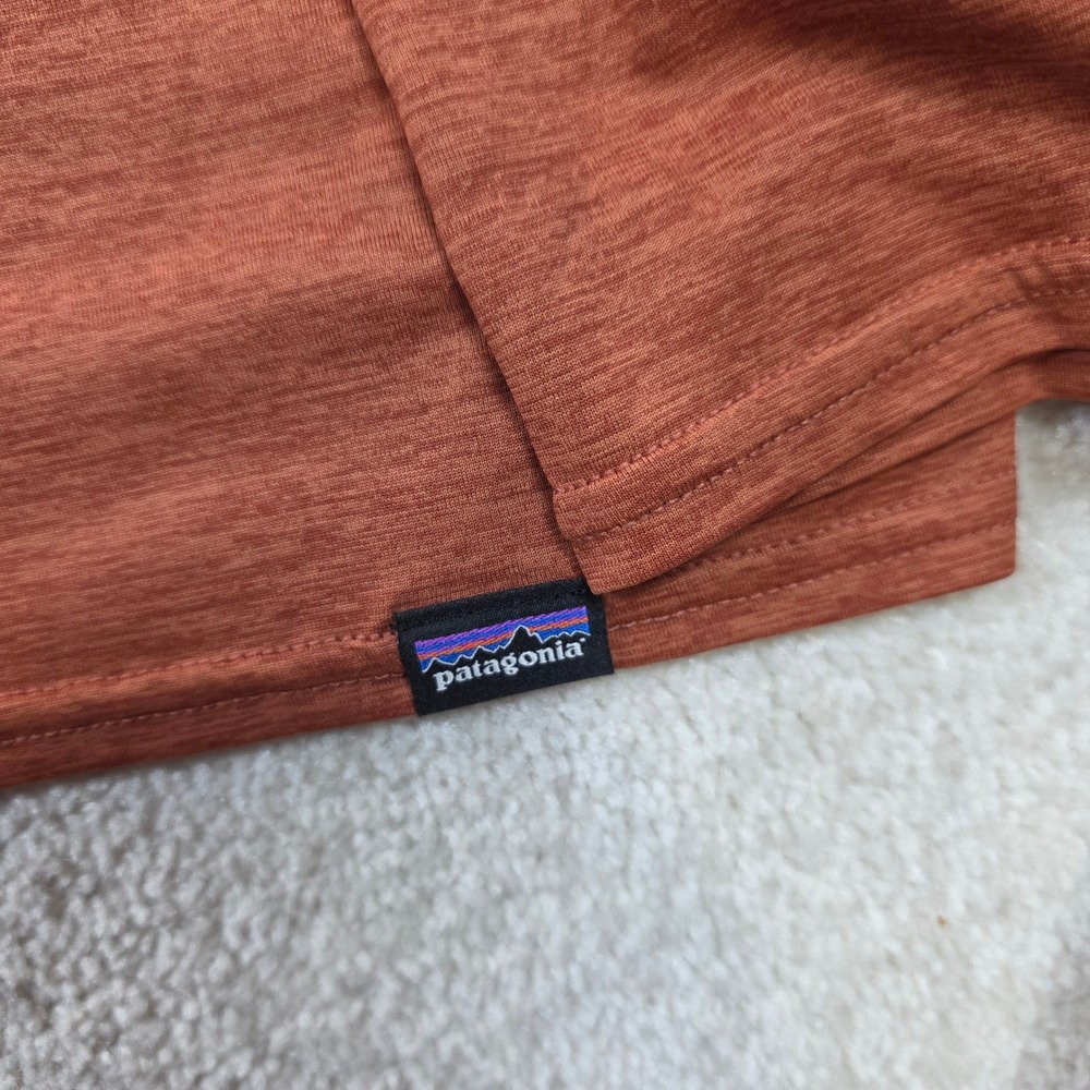 Patagonia Capilene Cool Daily Mens XXL Rust Orange Long Sleeve Mountain Graphic - Picture 7 of 9
